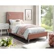 Tristan Beds Blush Velvet Twin Nailhead Trim