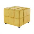 Gannon Ottomans Yellow Velvet  Upholstered Piping Trim