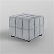 Gannon Tufted Cube Ottomans Light Grey Velvet  Upholstered Piping Trim
