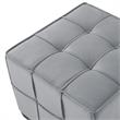 Gannon Tufted Cube Ottomans Light Grey Velvet  Upholstered Piping Trim