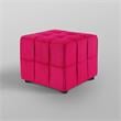 Gannon Ottomans Pink Velvet  Upholstered Piping Trim