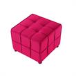 Gannon Ottomans Pink Velvet  Upholstered Piping Trim