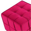 Gannon Ottomans Pink Velvet  Upholstered Piping Trim