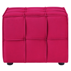 Gannon Ottomans Pink Velvet  Upholstered Piping Trim