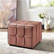 Gannon Ottomans Light Pink Velvet  Upholstered Piping Trim