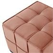 Gannon Ottomans Light Pink Velvet  Upholstered Piping Trim