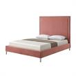Tristan Beds Blush Pink Velvet Queen Nailhead Trim
