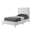 Tristan Beds White Leather PU Full Nailhead Trim
