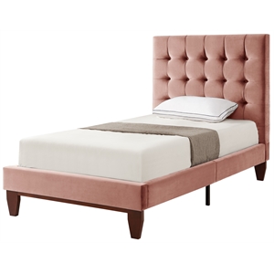 Blake Beds Blush Velvet Full Button Tufted