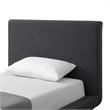 Lyle Beds Charcoal Linen Twin Upholstered Walnut Tapered Legs