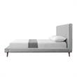 Lyle Beds Grey Linen Queen Upholstered Walnut Tapered Legs