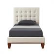 Blake Beds Beige Linen Full Button Tufted