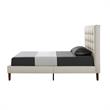 Blake Beds Beige Linen Full Button Tufted