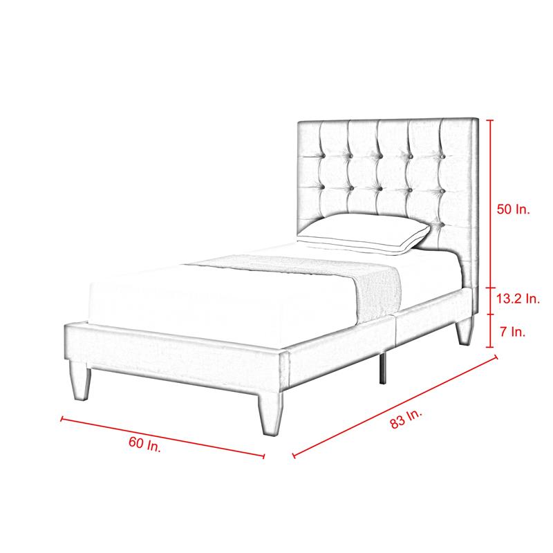 Blake Beds Beige Linen Full Button Tufted