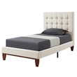 Blake Beds Beige Linen Full Button Tufted