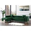 Levi Sofas Hunter Green Velvet 70L x 115W x 30H Gold Nailhead Trim Button Tufted