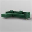Levi Sofas Hunter Green Velvet 70L x 115W x 30H Gold Nailhead Trim Button Tufted