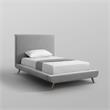 Lyle Beds Grey Linen Twin Upholstered Walnut Tapered Legs