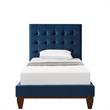Blake Beds Navy Velvet Full Button Tufted