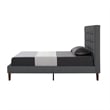 Blake Beds Light Gray Linen Full Button Tufted