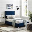 Tristan Beds Navy Velvet Full Nailhead Trim
