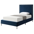 Tristan Beds Navy Velvet Full Nailhead Trim
