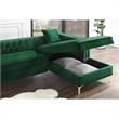 Levi Sofas Hunter Green Velvet 70L x 115W x 30H Gold Nailhead Trim Button Tufted