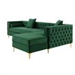 Levi Sofas Hunter Green Velvet 70L x 115W x 30H Gold Nailhead Trim Button Tufted