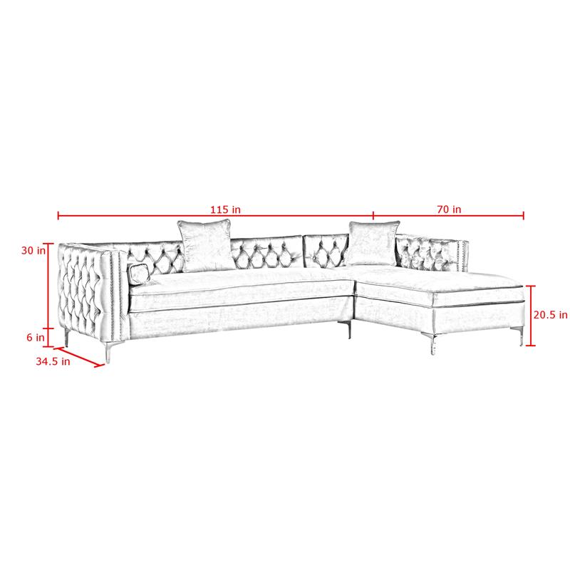 Levi Sofas Hunter Green Velvet 70L x 115W x 30H Gold Nailhead Trim Button Tufted
