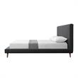 Lyle Beds Charcoal Linen Queen Upholstered Walnut Tapered Legs