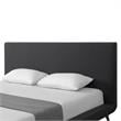 Lyle Beds Charcoal Linen King Upholstered Walnut Tapered Legs