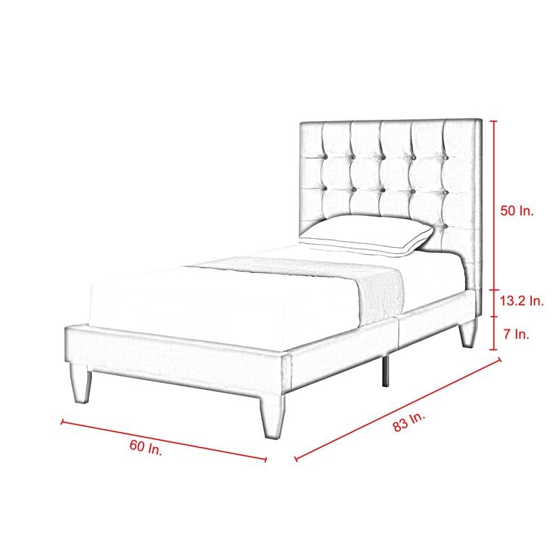 Blake Beds Gray Velvet Full Button Tufted