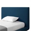 Lyle Beds Denim Linen Full Upholstered Walnut Tapered Legs