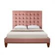 Blake Beds Blush Velvet Queen Button Tufted
