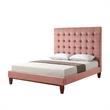 Blake Beds Blush Velvet Queen Button Tufted
