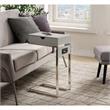 Phoenix End Tables Grey And Chrome 2 USB Charging Ports 2 Outlets Power Plug