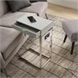 Phoenix End Tables Grey And Chrome 2 USB Charging Ports 2 Outlets Power Plug