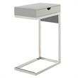 Phoenix End Tables Grey And Chrome 2 USB Charging Ports 2 Outlets Power Plug