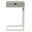 Phoenix End Tables Grey And Chrome 2 USB Charging Ports 2 Outlets Power Plug