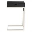 Phoenix End Tables Black And Chrome 2 USB Charging Ports 2 Outlets Power Plug