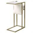 Axl End Tables White And Gold 2 USB Charging Ports 2 Outlets Power Plug
