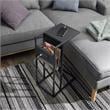Axl End Tables Black And Black 2 USB Charging Ports 2 Outlets Power Plug