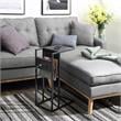 Axl End Tables Black And Black 2 USB Charging Ports 2 Outlets Power Plug