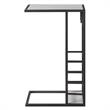 Arian End Tables Grey And Black Magazine Holder 2 USB Charging Ports