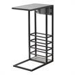 Arian End Tables Grey And Black Magazine Holder 2 USB Charging Ports
