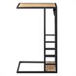 Arian End Tables Brown And Black Magazine Holder 2 USB Charging Ports