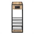 Arian End Tables Brown And Black Magazine Holder 2 USB Charging Ports