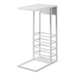 Arian End Tables White And White Magazine Holder 2 USB Charging Ports