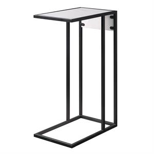 Cain End Tables White And Black 2 USB Charging Ports 2 Outlets Power Plug