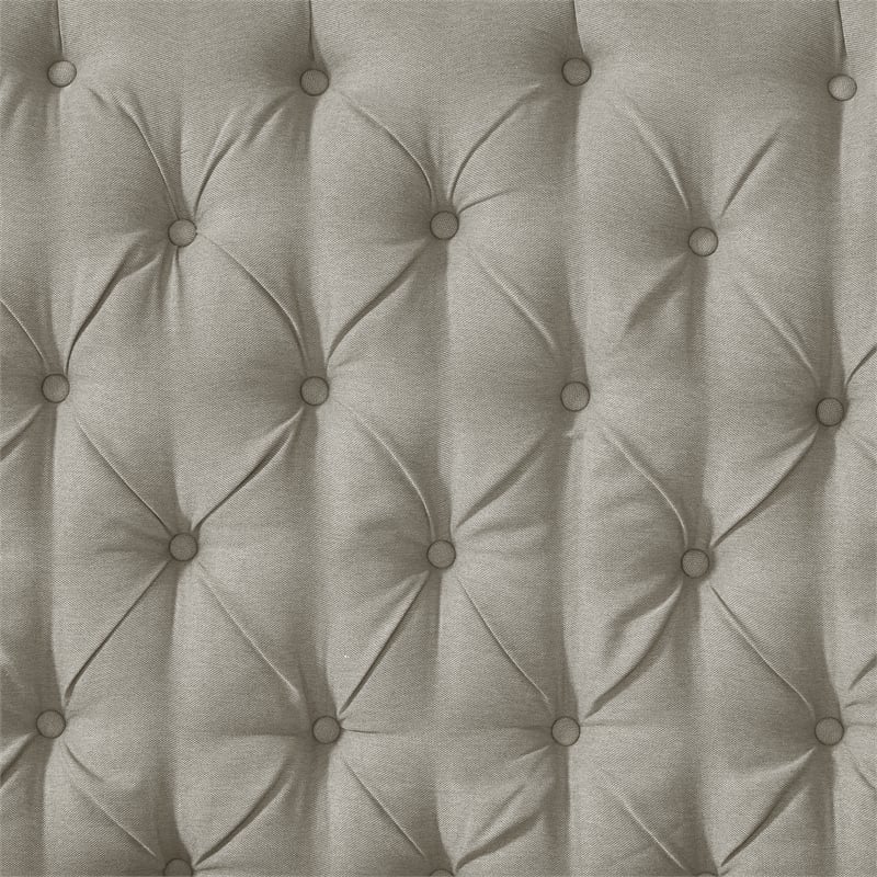 Aubriana Bed Yellow Beige Linen Queen Button Tufted Headboard Wingback